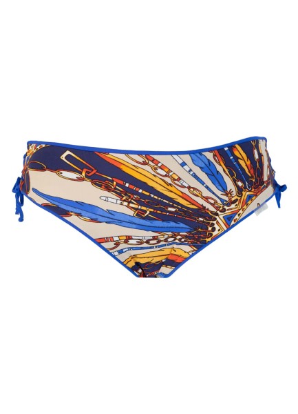 Bikini Slip blau mehrfarbig Indian Feathers Detail vorne